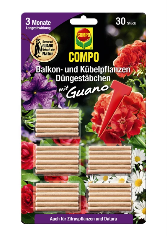 COMPO Düngestäbchen Für Balkon-& Kübelpflanzen Mit Guano, 30 Stück 3 COMPO Düngestäbchen Für Balkon-& Kübelpflanzen Mit Guano, 30 Stück