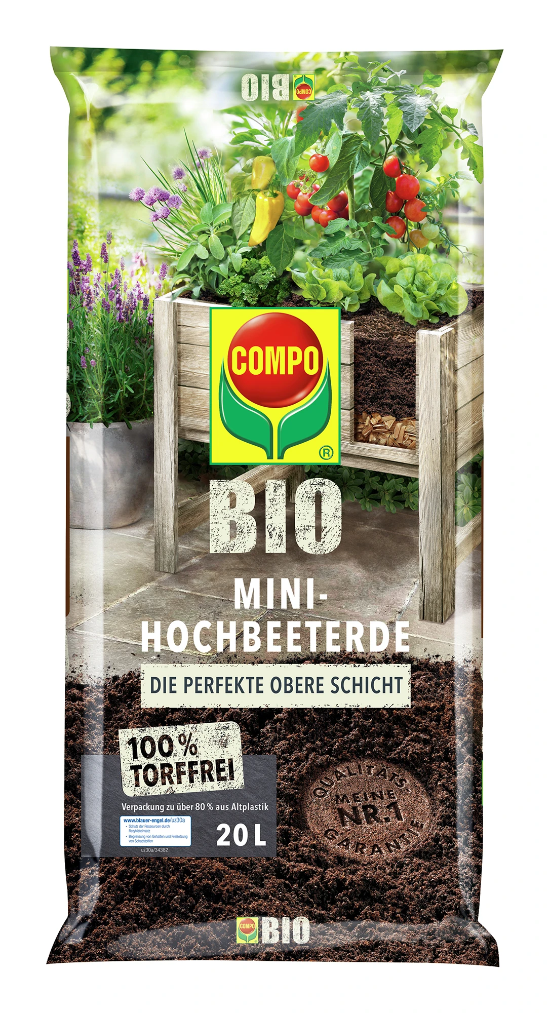 Mini-Hochbeeterde Torffrei (20 L) | BIO Erden Von COMPO 3 Mini-Hochbeeterde Torffrei (20 L) | BIO Erden Von COMPO