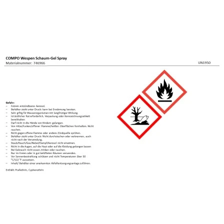 Compo Wespen Schaum-Gel Spray 500 Ml 4 Compo Wespen Schaum-Gel Spray 500 Ml – Bild 2